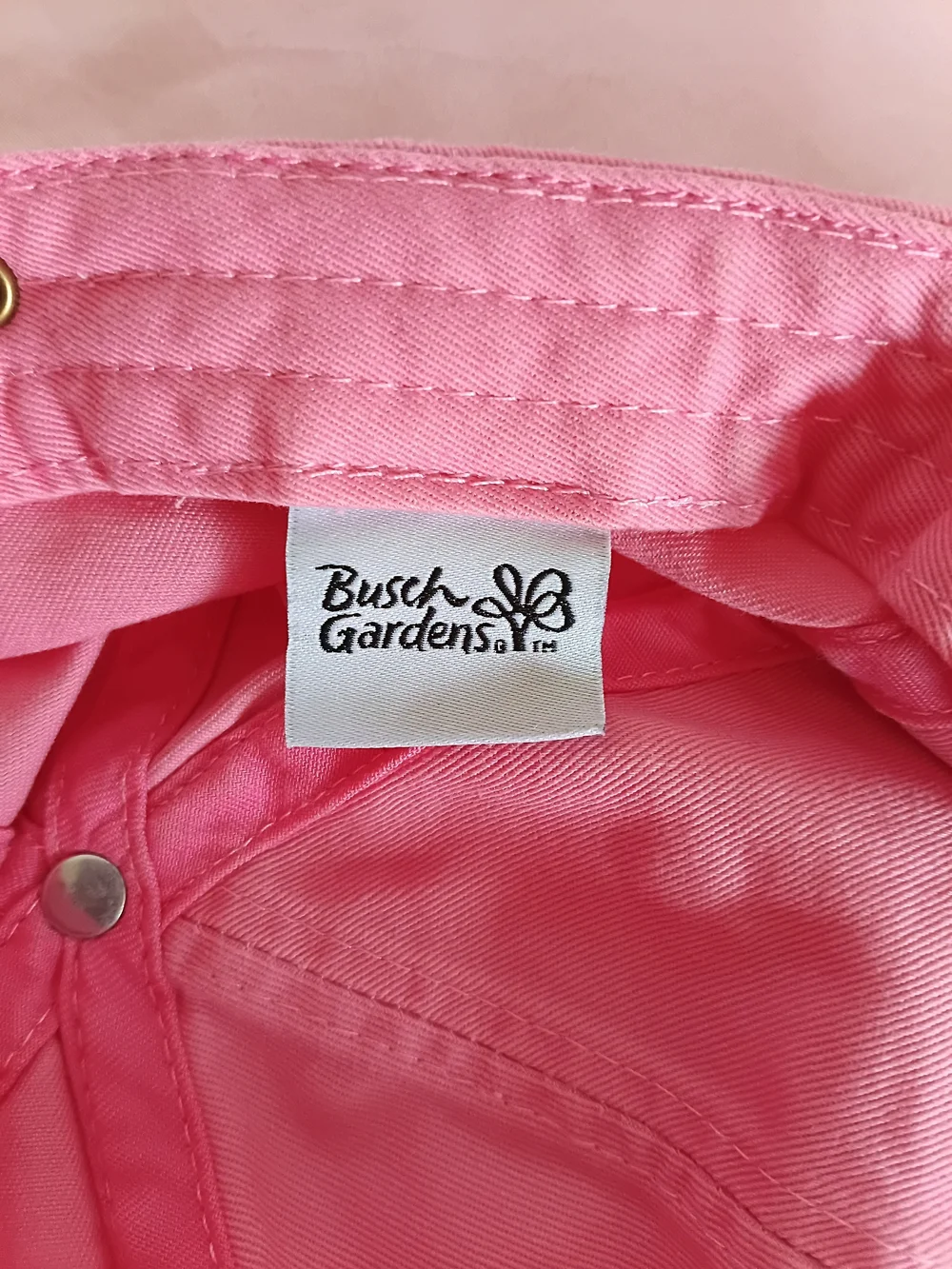 Busch Gardens Pink Retro Tourist Strap back Baseball Cap Hat